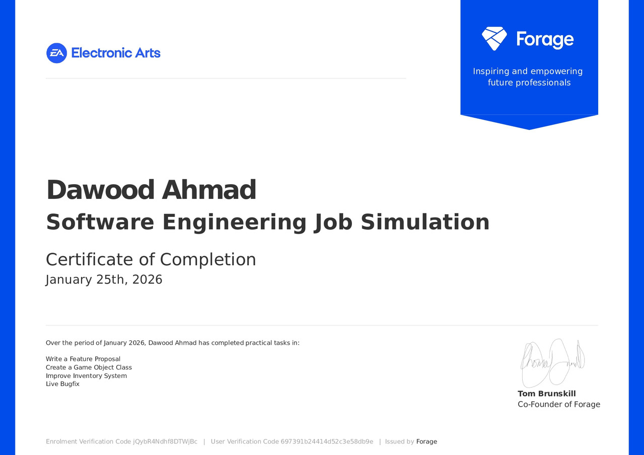 Dawood Ahmad — Full Stack Web Developer