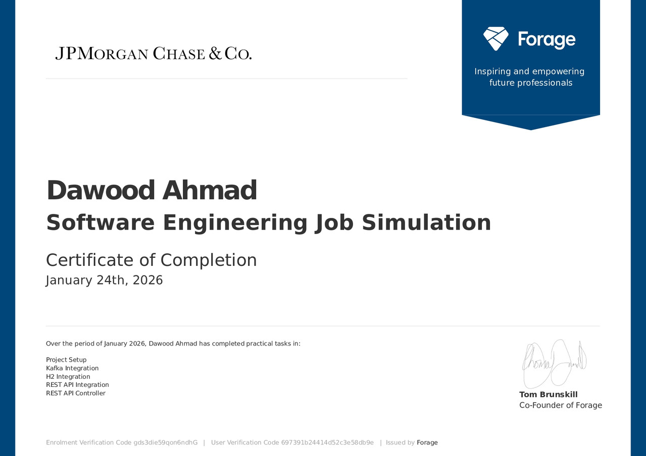 Dawood Ahmad — Full Stack Web Developer